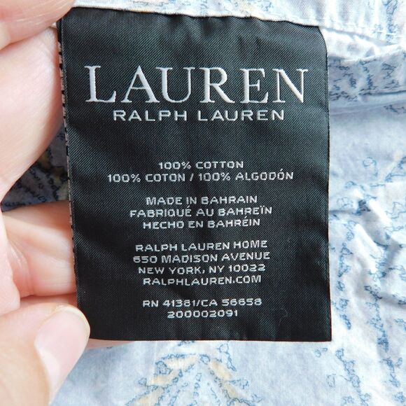 LRL Ralph Lauren Karina Paisley 3P king duvet cover shams set 100% Cotton Blue - Picture 2 of 9